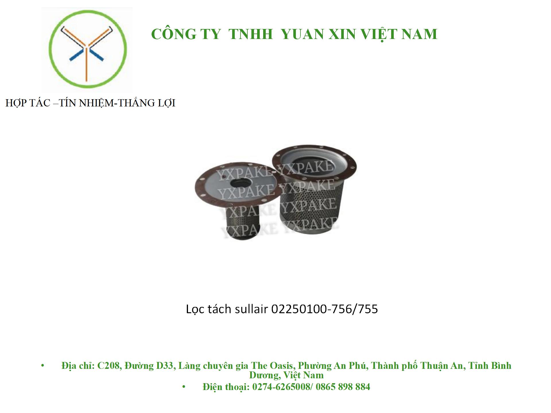 mẫu lọc tách trong02250100-756/755